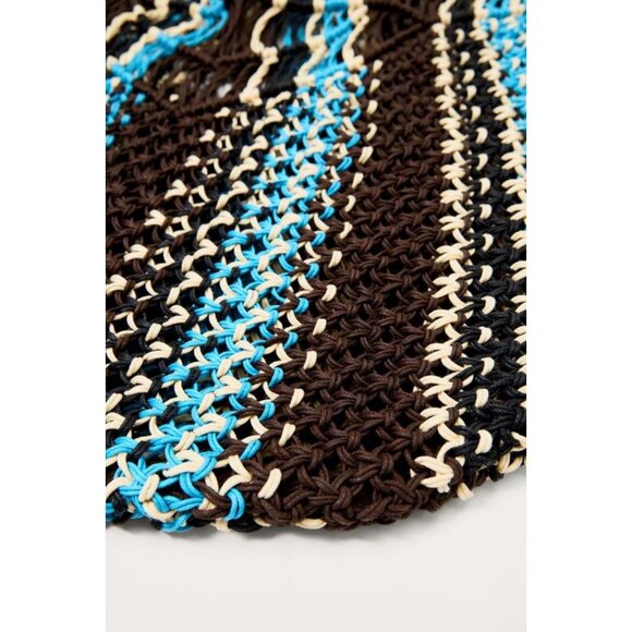ZARA LIMITED EDITION STRIPED BRAIDED MAXI BUCKET BAG - Picture 4 of 5